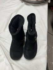 Bearpaw Boots Evangeline Black Suede Wool Blend Fur Lined Toddler/ Size Size 10