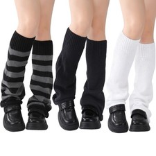3 Pairs Y2K Leg Warmers Kawaii Star Knitted Flared Leg Socks for Goth, EGirl...