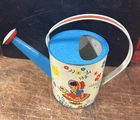 Dutch Vintage Tin Litho Watering Sprinkler Can Little Boy and Girl Ohio Art 50s