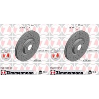 2X Zimmermann Bremsscheiben 316Mm Gelocht InnenbelÜFtet Vorne Passend FüR Ford