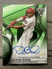 2025 Topps Chrome Black Darren Baker RC Green Refractor Auto /99 #CBA-DB