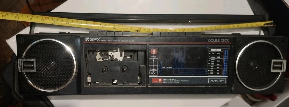 De colección GPX Gran Prix C940 Boombox Radio AM/FM Sistema de Doblaje de Cassette Doble Foto 2 de 4