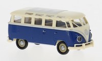 Brekina 31853 - 1/87 Vw T1B Samba, Hellbeige/Blau, 1960 - Neu