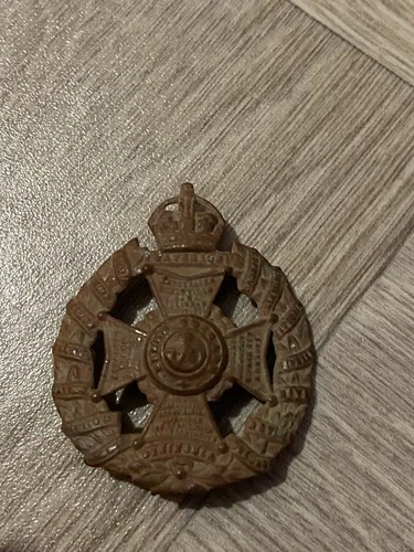 Original Vintage Antique Military Cap Hat Badge. WW1. WW2 metal detecting find