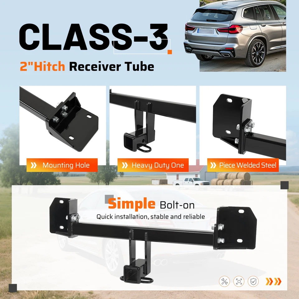 Rear Trailer Tow Hitch Class 3 Receiver 2" For BMW X3 2011-2017 X4 2015-2018 - Image 3 of 4