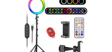 EMART 10 inch RGB Ring Light - LED light with adjustable stand Selfie