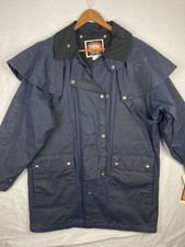 Australian Outback Collection Giacca Uomo Medium Navy Pelle Oliata Cerata Spolverino USA