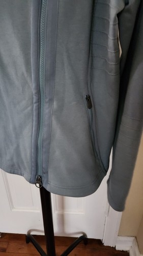 Athleta Womens Moto Jacket Size L Minimalistic Green Knit Full Zip - Picture 5 of 13