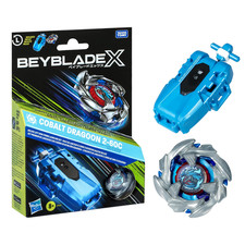 Beyblade X Cobalt Dragoon 2-60C Deluxe Left-Spin String Launcher Set Attack
