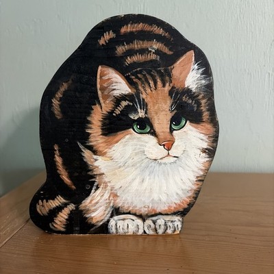 Hand painted Wooden Cat