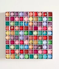 Anthropologie Glass Good Cheer Bauble Miniature Ornaments Christmas Set/100