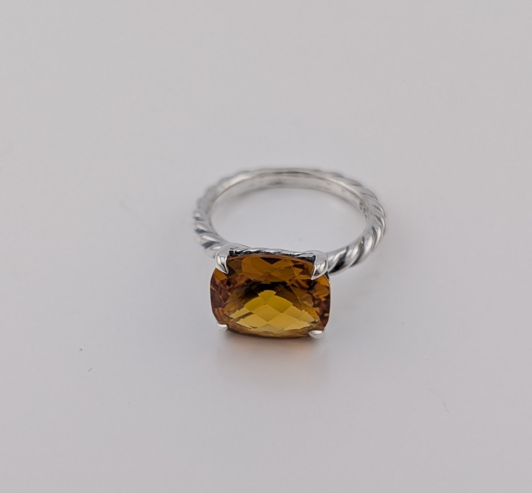 David Yurman Cushion Stack Ring with Citrine in s… - image 1