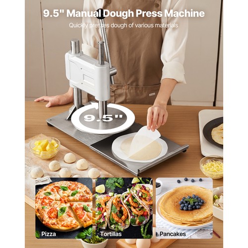 Manuelle Pizzateigpresse Kommerzielle Pizza-Teigrolle 241,3mm Brotpresse - Bild 2 von 12