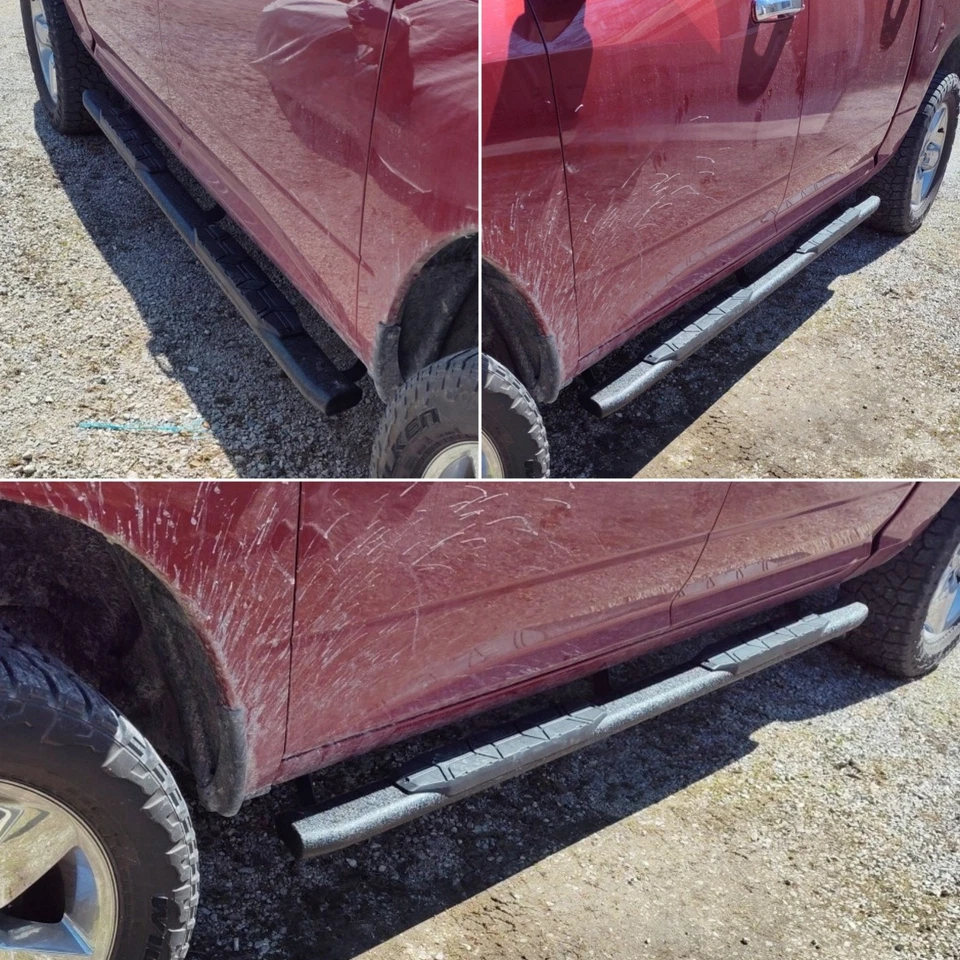 FOR 2004-2024 Nissan Titan Crew Cab Side Step Curved 4.3" Running Board Nerf Bar - Image 2 of 4