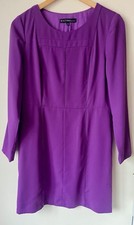 mastina size 38 12 purple dress shift pencil work office business Long Sleeve