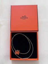 Hermes Cube Necklace, Caleche d'H, with engraving, with box