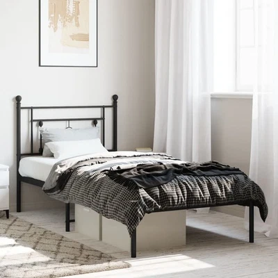 Cadre de Lit Métal sans Matelas Adulte Sommier à Lattes Chambre Intérieur vidaXL - Photo 1/4