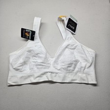 Bali Women Bra Large White Comfortflex Fit T Shirt Wireless Knit Strap NWT