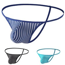 Contemporary Mens Low Rise Briefs Stylish Stripe and Breathable Features