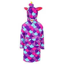 A2Z 4 Kids Super Soft 3D Animal Unicorn Purple Scales Hooded Bathrobe 2-13 Yrs