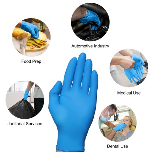 Gants d'examen chimio nitrile VGuard A18A14 10 pièces 100 ct XL 4 mil gants en nitrile épais - Photo 5/7