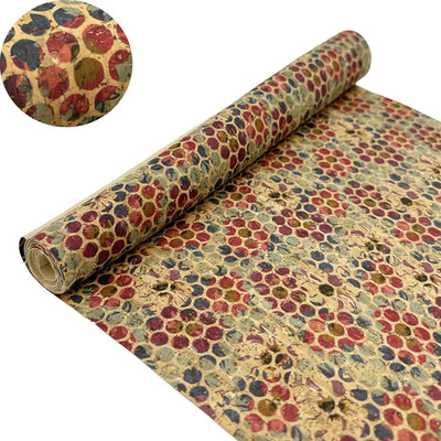 Cork Fabric by The YardCork Fabric for Sewing with Colored Spots Surface12 * ...
