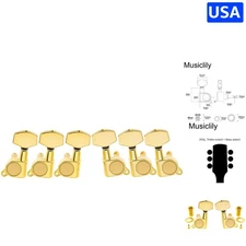 3x3 Big Button Sealed Guitar Tuners - Durable Alloy Metal, Gold Finish