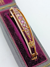 Antique Edwardian 9ct Gold Tourmaline & Diamond Bangle Bracelet Chester 1909