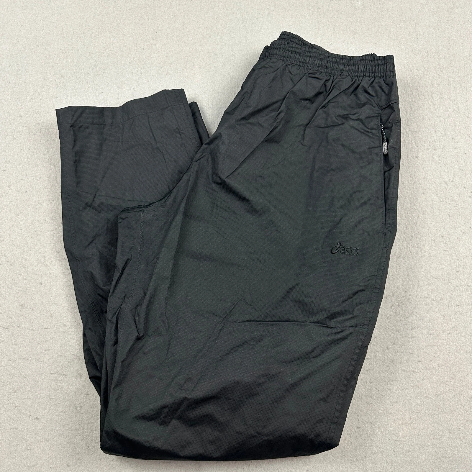 Asics Track Pants Men Extra Large Black Semi-Fitted Windbreaker Warmup Pants XL
Opens in a new windo