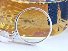 925 Sterling Silver Screw Top Simple Bezel for 21mm Nickel 5 Cent Coins