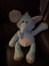 Elephant Plush Large 24  Babies R Us Toys R Us Blue and Green Stuffed Animal