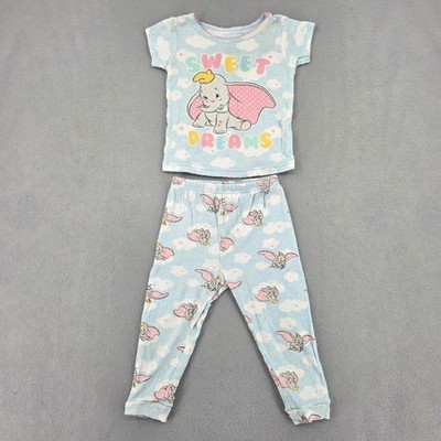 Disney Baby Dumbo Sweet Dreams Blue Pointelle Pajama Set 24M DD001VSLWM