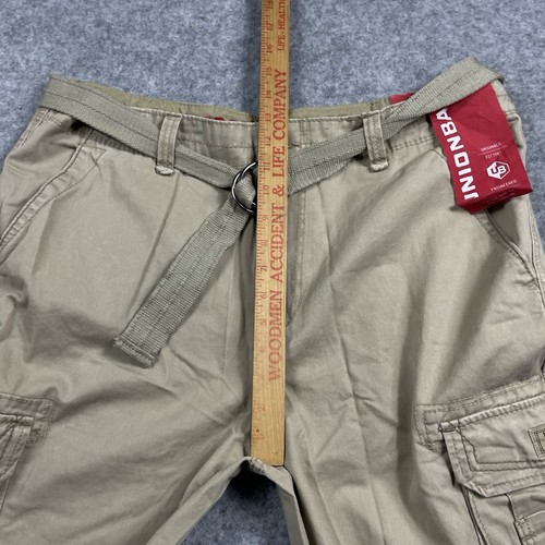 Unionbay Desert Cargo Pants Men’s 38x30 Beige Belted Baggy Wide Leg Pants NWT - Picture 4 of 10