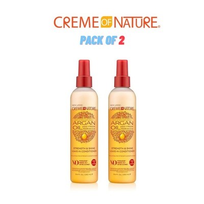 2x Creme of Nature Leave In Conditioner Strength & Shine Arganöl 250ml