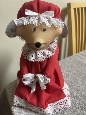 Homemade Vintage Christmas Victorian Mouse Doll