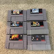 SNES Games Lot  6Football, Black Bass, Monopoly,Stargate, Supertank, Pilotwings
