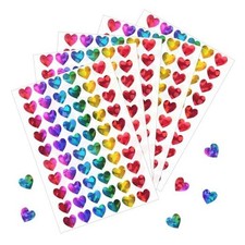 1800pcs 0.5inch Holographic Heart Stickers,Glitter Tiny Hearts Sticker Rainbow