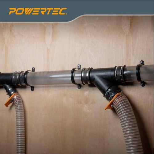 POWERTEC 70343 Hangers for 4" Dust Collection Hose and Pipe, 5 PK 4", Black - Picture 6 of 7