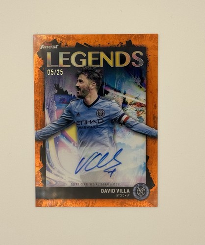 David Villa [Orange Refractor] #FLA-DV 2024 Topps Finest MLS Legends Autograph card