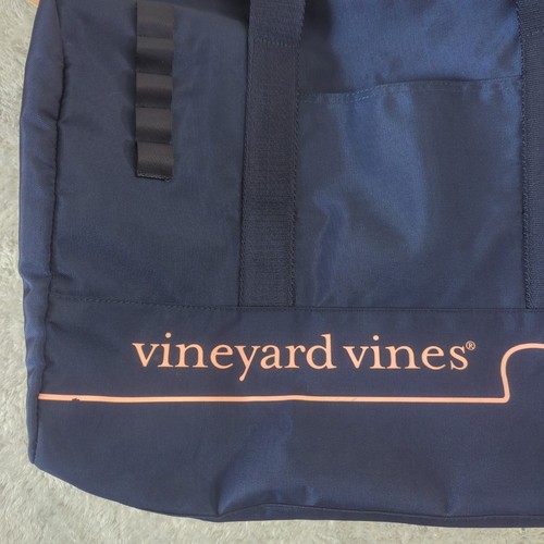 VINEYARD VINES Target Whale Line Weekender Duffel Bag in Navy/Pink - Picture 3 of 12