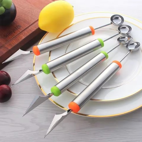 FruitPlatter Carving Knife Melon Baller Scoop Ice Cream Spoon Watermelon Kitchen - Picture 3 of 6