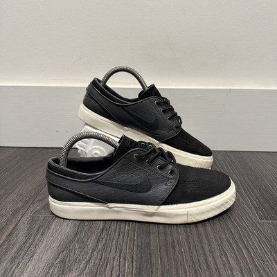 NIKE STEFAN JANOSKI SCHWARZ ANTHRAZIT GRAU LEDER WILDLEDER SKATE SNEAKER UK 6