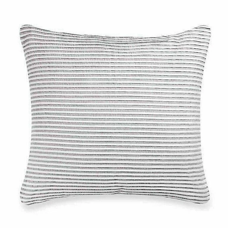 KAS Room Finley European Euro Almohada Falsa 26x26 Dormitorio Verano Tictac Rayas Foto 4 de 4