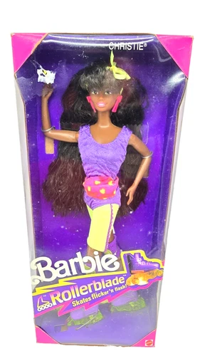 Vintage 1991 Mattel #2217 Rollerblade Christie AA Barbie Doll NRFB E3