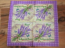 4 SERVIETTES de table vintage en PAPIER / fête / découpage / artisanat / lavande