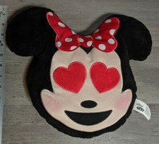 Disney Minnie Mouse Soft Plush Emoji Pillow Heart Shaped Eyes 12" Stuffed Animal
