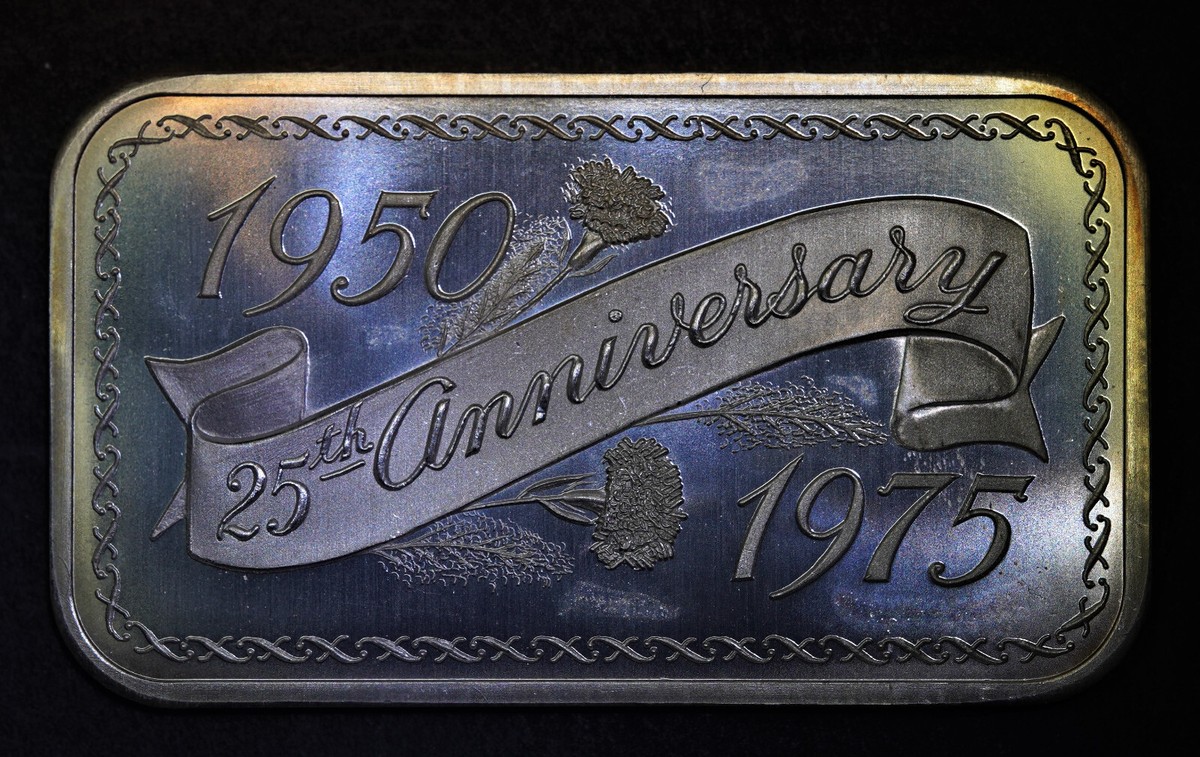 1950 - 1975 25th Anniversary Madison Mint 1oz 999 FINE Silver art