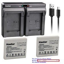 Kastar Battery Dual USB Charger for Sanyo DB-L20  Xacti VPC-CA9BK VPC-CA9EXBK-B