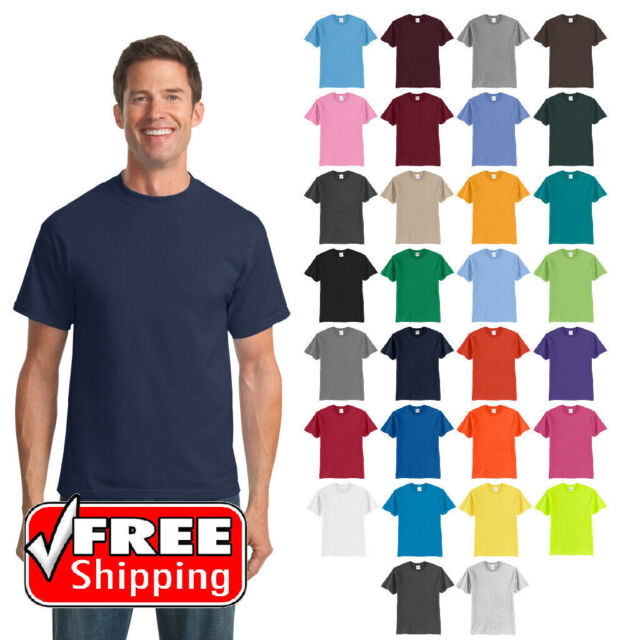 PC55T Port & Company Men's TALL 50/50 Cotton/Poly T-Shirt Color Blank Plain Tee