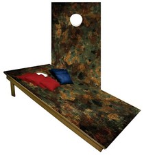 CAMO Cornhole Boards BEANBAG TOSS GAME w Bags Rustic Camouflage Hunting Set